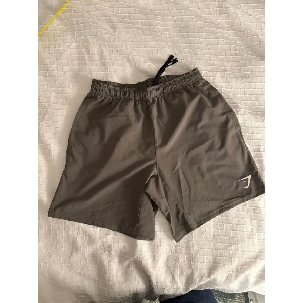 Gymshark Taupe Gray Training Shorts Athletic Performance Gym Activewear SZ M